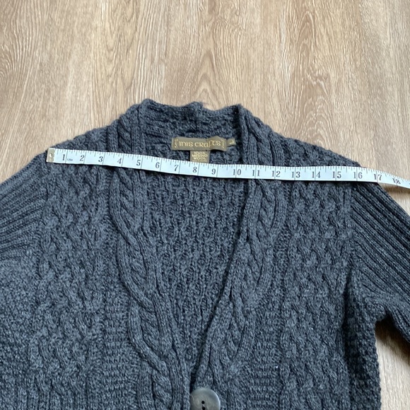 Vintage Ireland 100% merino wool cable cardigan - Picture 6 of 11